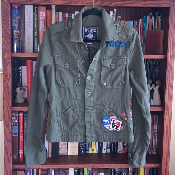PINK Military Jacket/Shirt w/70’s Patches - Picture 2 of 7